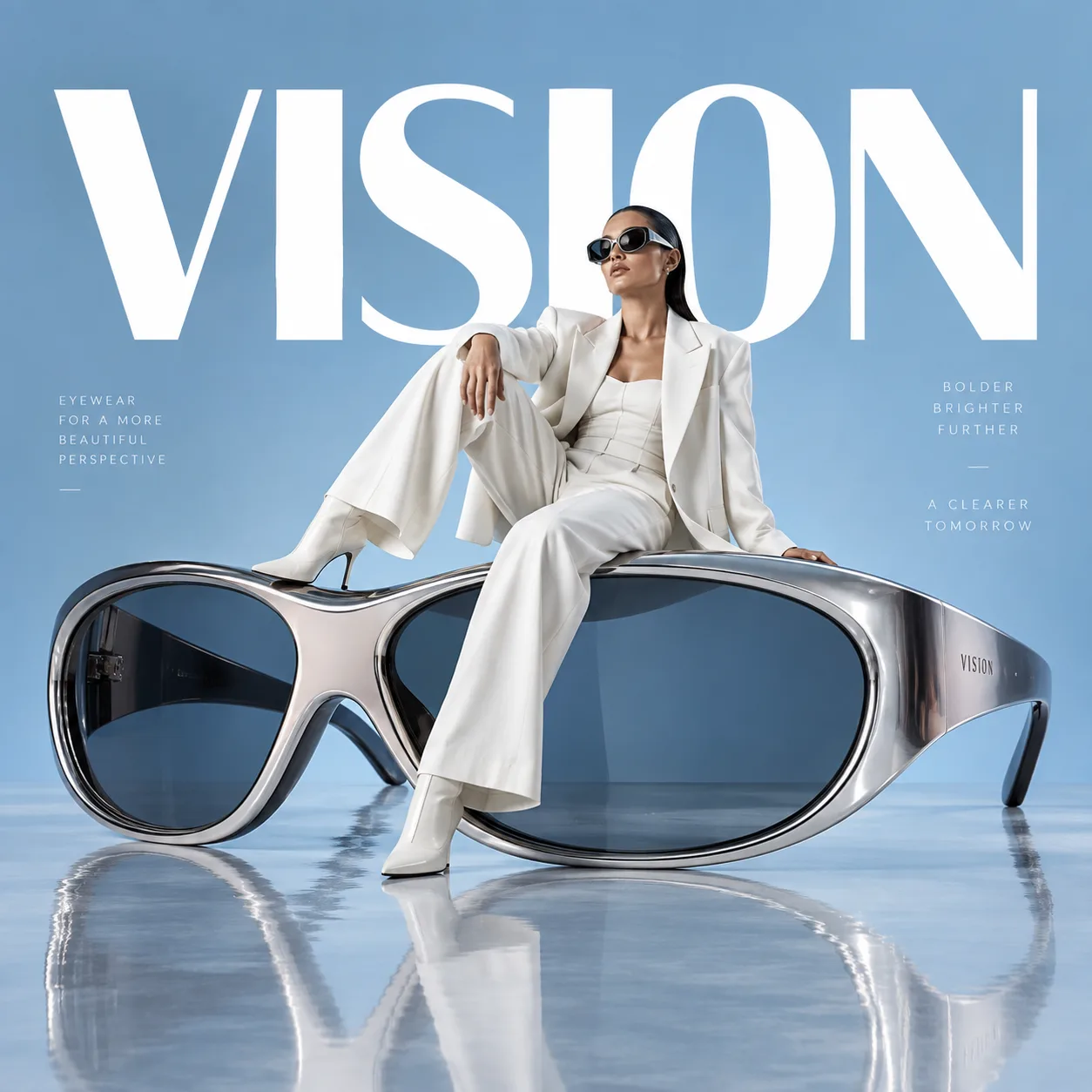 Generated preview for Avant-Garde Ad on Giant Futuristic Sunglasses