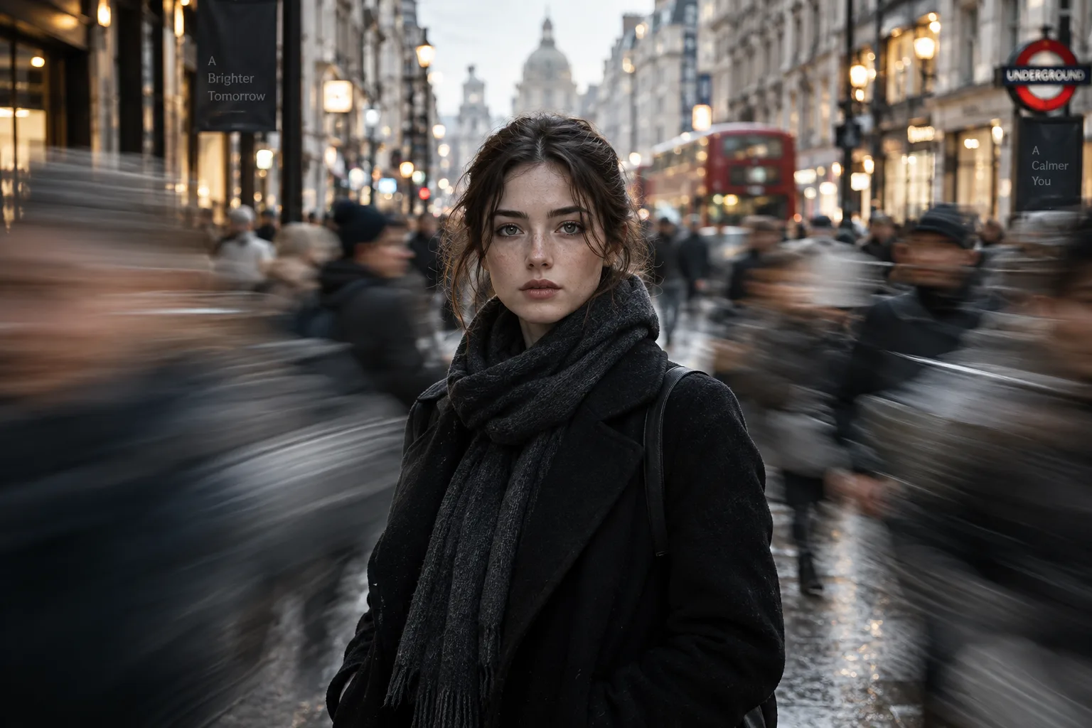 Generated preview for Cinematic Street Portrait with Motion Blur Effect