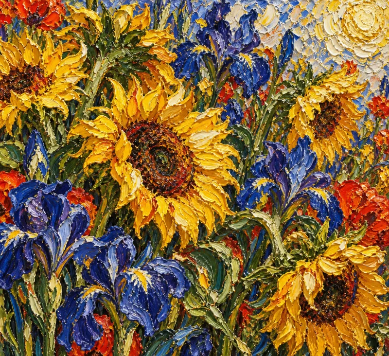 Impasto floral rhythms