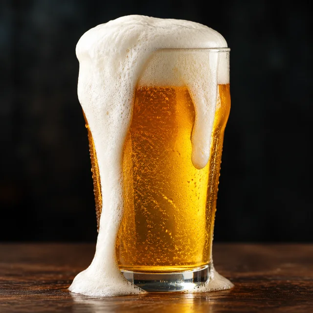 Beer with Dense Foam Crown