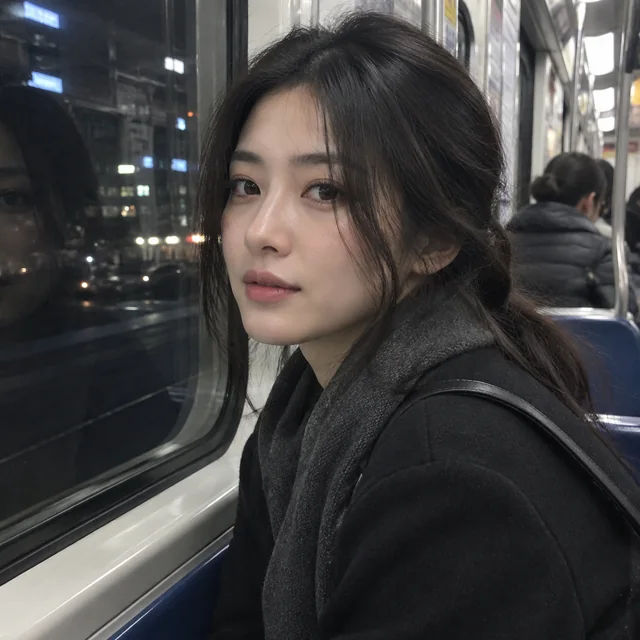 Candid Subway Portrait at Night — ImgKick output · Low