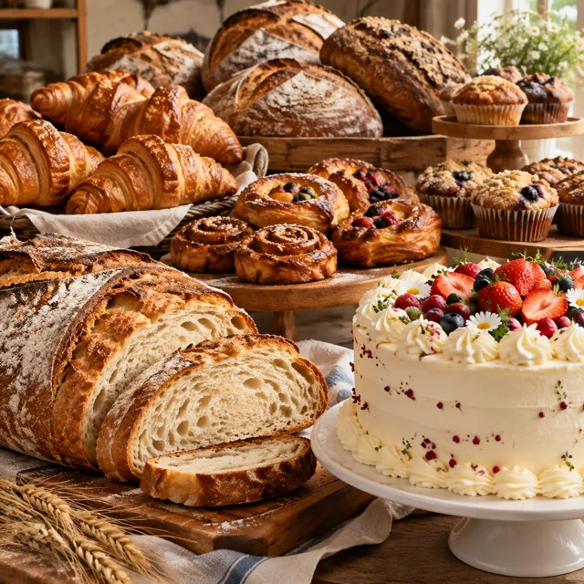 Layered Bakery Spread with Depth