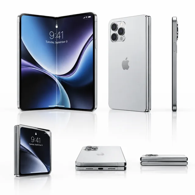 Apple Foldable Phone Concept Infographic — ImgKick output · Low