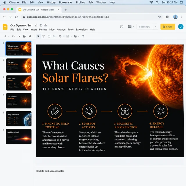 Google Slides Solar Flare Presentation Screenshot — ImgKick output · Low