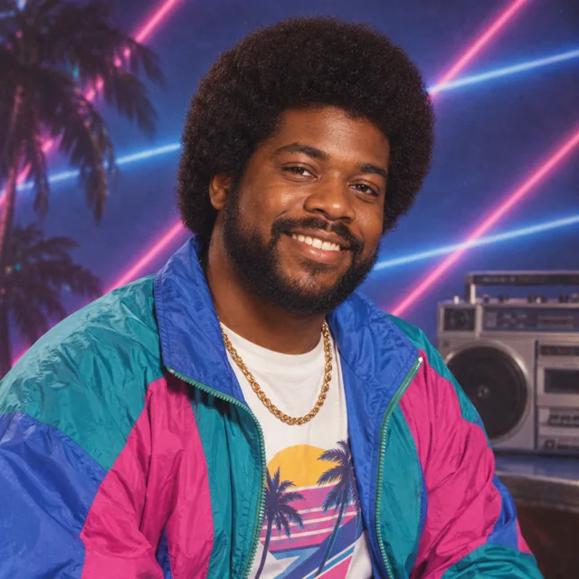 Retro Eighties Mall Portrait — ImgKick output · Low