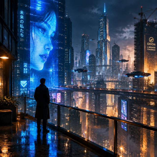 Cyberpunk Metropolis At Night — ImgKick output · Low