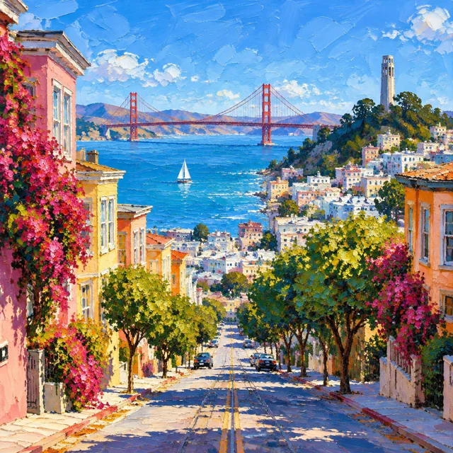 San Francisco Palette Knife Painting