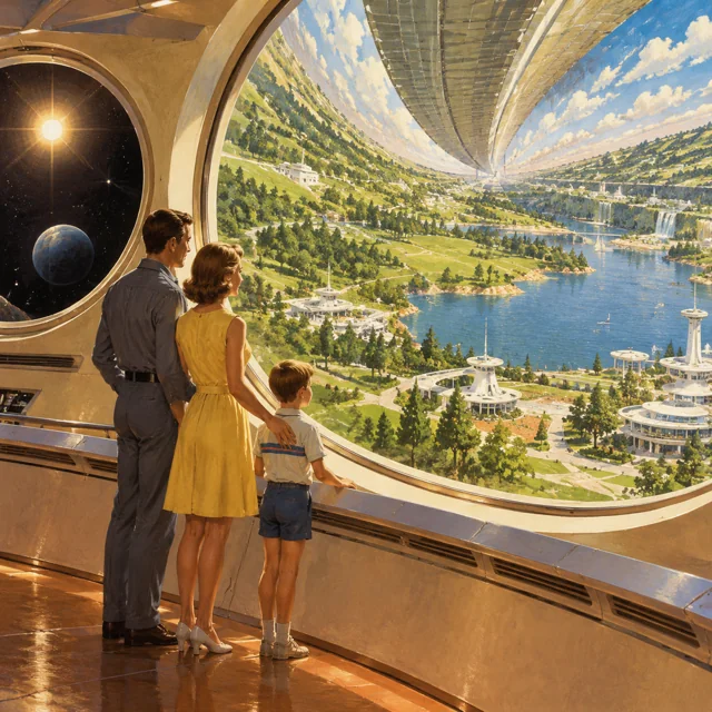 Retro Futuristic Space Colony