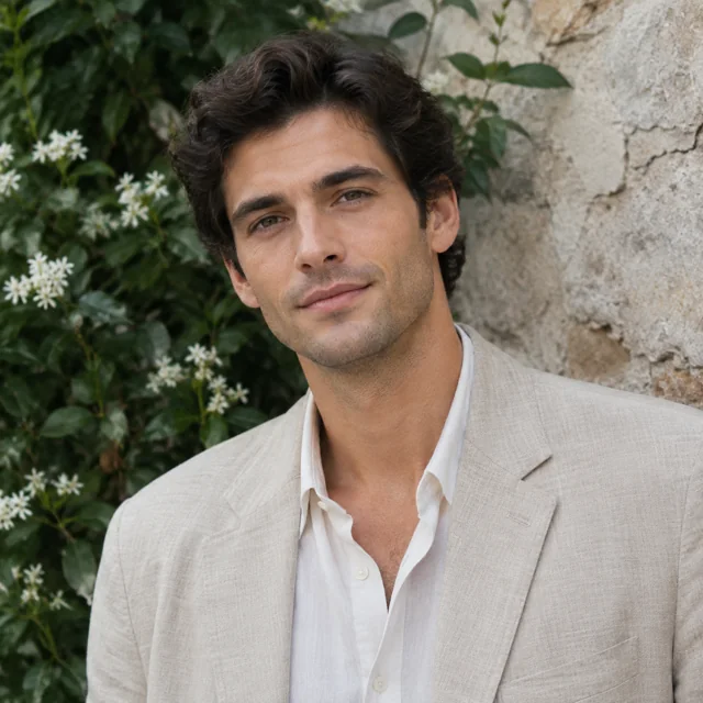 Portrait of a man in a garden