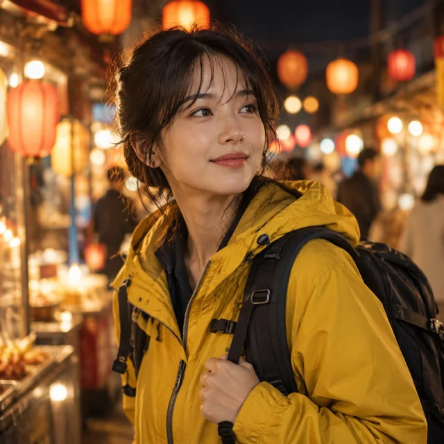 Night market character — ImgKick output · Low